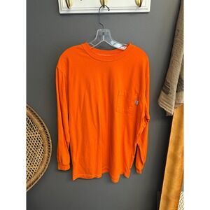 Tyndale FR Mens L Shirt 8 CAL / CAT 2 Flame Resistant Orange Long Sleeve Tee